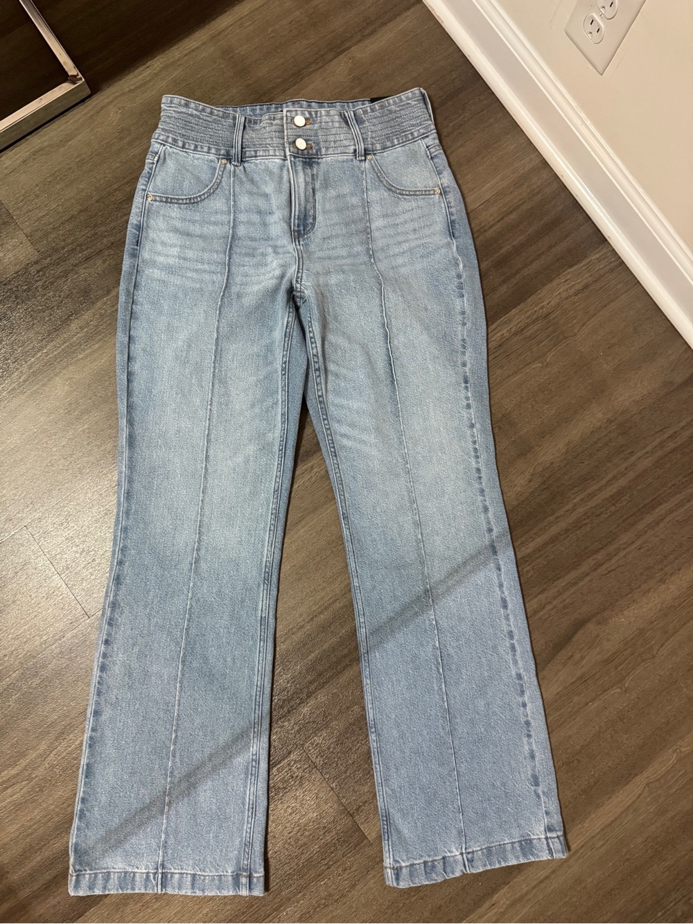 White House Black Market Light Blue Flare Jeans - Picture 2 of 16
